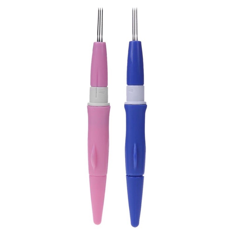 เข็มปักใยขนแกะ เข็ม felting Needle Tool สีชมพู แบบ 3 เข็ม