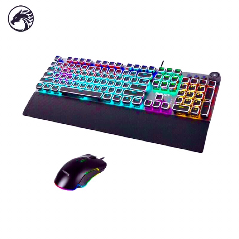 🔸🔹🔷🔶 คีย์บอร์ด+เม้าส์ Philips SPK8614 SPK-8605 SPK9201 9D Gaming Keyboard