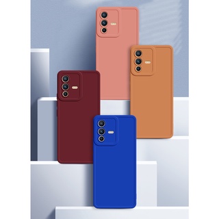 เคสซิลิโคนนิ่ม กันกระแทก ป้องกันกล้อง สีพื้น สําหรับ VIVO V23 5G