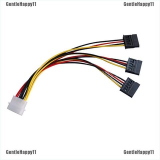 Gentle「4 pin IDE Molex to 3 Serial ATA SATA สายเคเบิลต่อขยายแยกพลังงาน