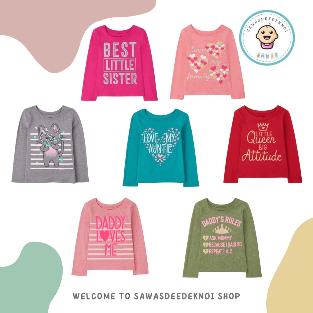 พร้อมส่ง! เสื้อยืดเด็กแขนยาวแบรนด์ PLACE แท้ 1-5ขวบ สินค้ามือ1 เกรดA (งานเกินออเดอร์) ผ้านิ่มใส่สบาย