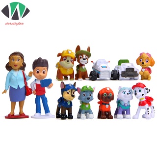 12pcs/set Paw Patrol Rescue Dog Figure Dolls Set Toys PVC Anime Action Model Child Birthday Gift Action figure