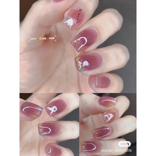 เล็บปลอม (ลายฮิต Tiktok) เล็บปลอมสีเจล พร้อมติดแถมกาว+ตะไบ