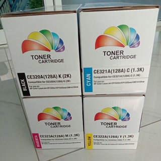 หมึกเลเซอร์ ชุดสี 4 สี ครบชุด ดำ ฟ้าแดง เหลือง HP CE320A/CE321A/CE322A/CE323A(128A) HP Color LaserJet CP1525n/CP1525nw