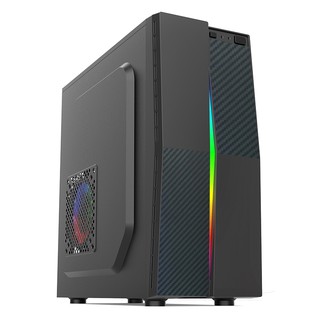 VENUZ ATX Computer Case VC1609 with RGB LED lighting - Black