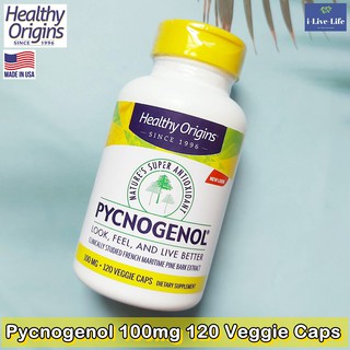 สารสกัดจากเปลือกสนฝรั่งเศส Pycnogenol 100 mg 120 Veggie Caps - Healthy Origins