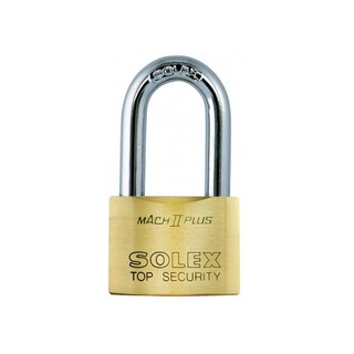 กุญแจลูกปืน SOLEX MACH2PLUSL55 55 MM POLISHED BRASS SOLEX 55MM MACH2PLUSL55 POLISHED BRASS PADLOCK