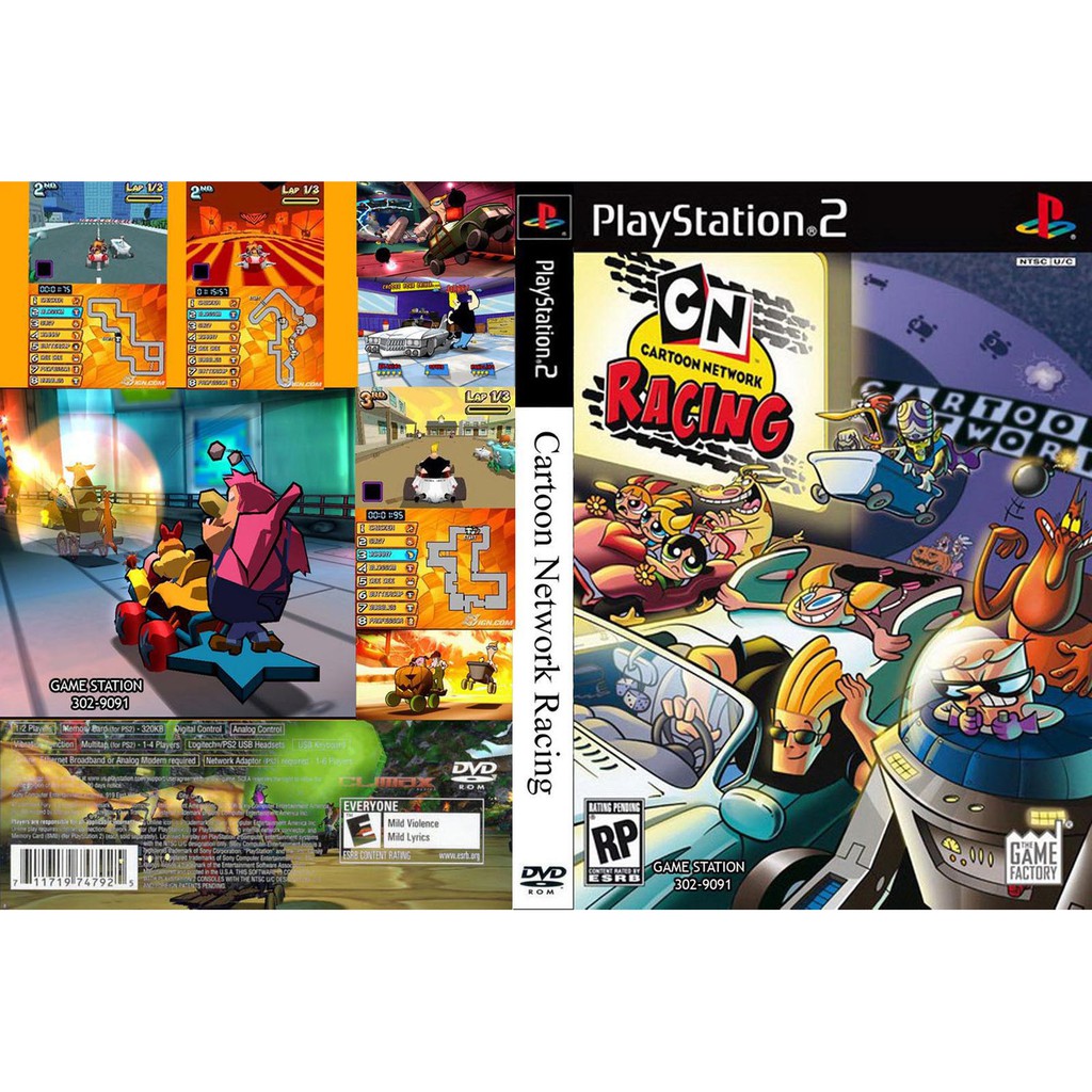 แผ่นเกมส์ PS2 (ส่งไว) เกมแนวขับรถแกล้งกันไล่ยิงกัน  Kart Racing เล่นได้2คน