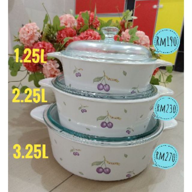 !!Jualan Loose Corningware Plum Round