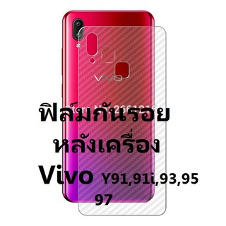 Sticker ฟิล์มคาร์บอนไฟเบอร์ลายเคฟล่า Vivo Y91,Y91i ,Y93,Y95,Y97 สำหรับติดกันรอยด้านหลังเครื่อง