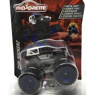 Majorette Monster Truck - Jeep Wrangler Rubicon - City Rockerz - Police - White/Black /scale 1/60 (3 inches) in Package