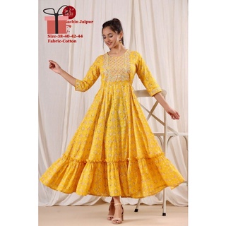 เดรสindia ตัดเย็บจากผ้าcottonคุณภาพดีสีสดใส งานแบรนด์ดังจากอินเดีย
