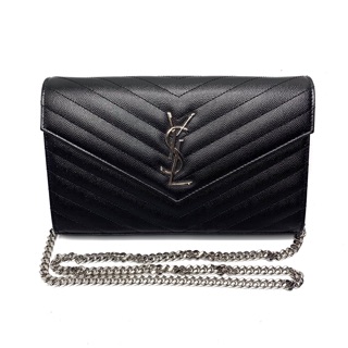 Ysl woc 9 black shw with chain and box