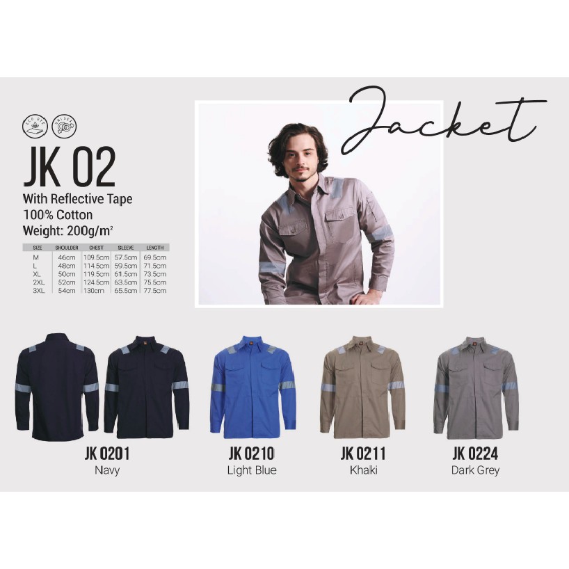 REN SPORTS ช่างเชื่อมช่าง ชุดทํางานพร้อมผ้าฝ้าย 100% สะท้อนแสง JK02