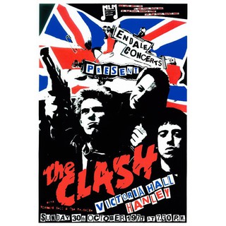 โปสเตอร์ คอนเสิร์ต วง ดนตรี ร็อก THE CLASH (1977) POSTER 24”X35” Inch Concert Victoria Hall English Punk Rock