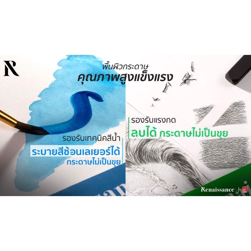 ขนาด A2  เรนาซองซ์ กระดาษวาดเขียน Watercolor / Drawing Paper - รูปที่ 3