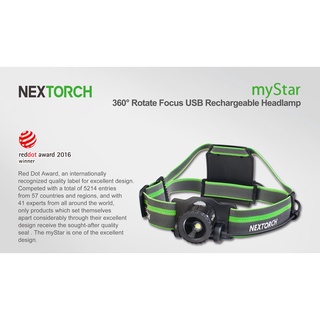 ไฟฉายคาดหัว Nextorch MyStar-R Rotate Focus Compatible Headlamp