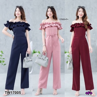 TW17005 จั้มสูทเปิดไหล่ ดีเทลแต่ง