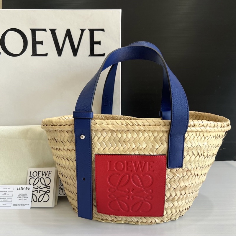 used-once-loewe-small-london-basket-bag-in-palm-leaf-and-calfskin-in