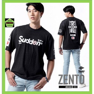 Sudd เสื้อคอกลมชา่ย ทรง oversize รุ่น Zento สีทอปดำ