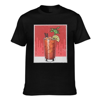 ผ้าฝ้ายคอกลมเสื้อยืด ผ้าฝ้าย พิมพ์ลาย Bloody Mary Mixed Drink สําหรับผู้ชายfrom S-4XL