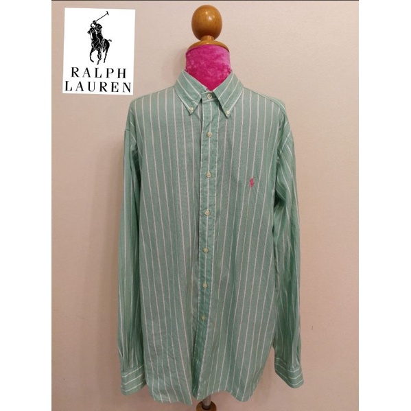 RALPH LAUREN [CLASSIC FIT] Brand_2nd hand เสื้อเชิ้ตแขนยาวผ้าฝ้าย​100%/ Size XL/Made in Sri Lanka/แท