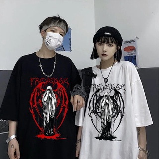 Devil เสื้อยืดสตรีใหม่ dark punk หญิง Vintage Harajuku casual แฟชั่นการ์ตูนพิมพ์ Goth หลวม gothic ใหม่ผู้หญิงเสื้อยืด