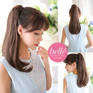พร้อมส่ง 💖 🇹🇭 BELLE แฮร์พีช หางม้า ปลายงุ้ม 35cm สไตล์เกาหลี แบบผูก วิกผม ผมปลอม