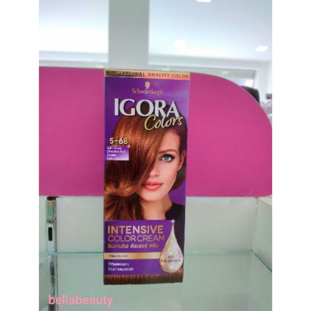 Schwarzkopf IGORA Intensive Color cream ครีมย้อมผม ชวาร์สคอฟ อิโกร่า  40มล. 5-68 สีน้ำตาลอ่อนช็อกโกแ