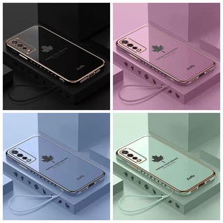 เคส OPPO Reno 7 A54 A94 A16 A74 A93 F5 F11 Pro Reno 4 4G Electroplated Soft Shell Lanyard Phone Case