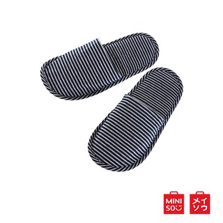 MINISO รองเท้าสลิปเปอร์ผู้ชาย รุ่น Foldable Stripe