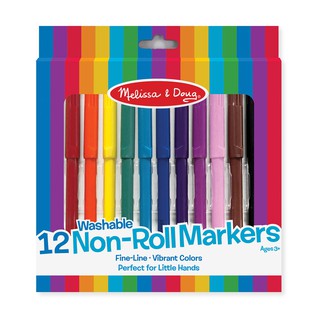 ⚡️ของแท้ USA⚡️Washable Markers Non-Roll 12 แท่ง Non-toxic ล้างออกได้ อย่างดี รุ่น 4221 ยี่ห้อ MELISSA &amp; DOUG จาก USA