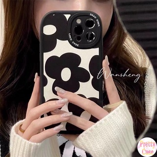 เคสโทรศัพท์มือถือ แบบนิ่ม ลายดอกไม้ สีดํา สําหรับ Samsung Galaxy A03 A03S A10S A13 A50 A50S A30S A51 A52 A52S A53 A70 A71 A72 A73 A20 A30 A20S A21S A22 A23 A31 A32 A33 5G 4G