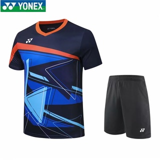 Yonex เครื่องแบบแบดมินตัน ผู้ชายและผู้หญิง เสื้อแขนสั้น แห้งเร็ว เสื้อกีฬาวอลเลย์บอล เทนนิส เครื่องแบบทีมฤดูร้อน