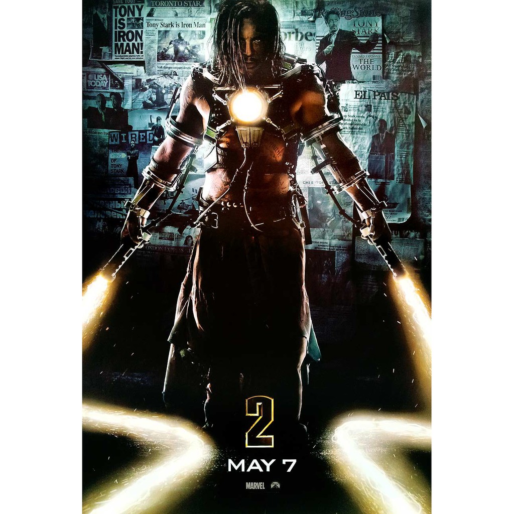 โปสเตอร์ หนัง มหาประลัยคนเกราะเหล็ก 2 Iron Man 2 2010 POSTER 24”x35” Inch Ivan Vanko Mickey Rourke M
