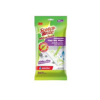 สก๊อตช์-ไบรต์® ผ้าเช็ดพื้นฆ่าเชื้อชนิดเปียก ใข้แล้วทิ้ง 24 แผ่น Scotch-Brite® Disinfectant Floor Wet Wipes, Disposable Floor Wiper, 24 Sheets