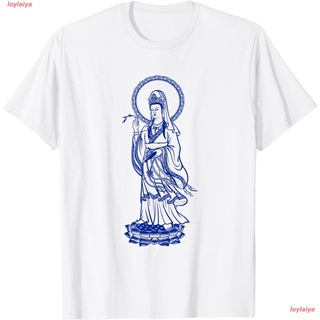 พระโพธิสัตว์ Blue Buddha Quan Yin Buddhism Asian Buddhist Gift T-Shirt เสื้อยืดผู้ชาย ลายการ์ตูนพิมพ์ลายเสื้อลายการ์ตูนผ