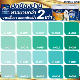 ICI Dulux สีเขียวมิ้น อัลติม่า+อีซี่แคร์พลัส กึ่งเงา ขนาด 3 ลิตร สีทาบ้าน สีน้ำ สีทาภายนอก+ภายใน เกรด 15 ปี