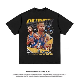 ผ้าฝ้าย 100%COTTONเสื้อยืดแขนสั้น สกรีนลาย Stephen Curry size S-5XL