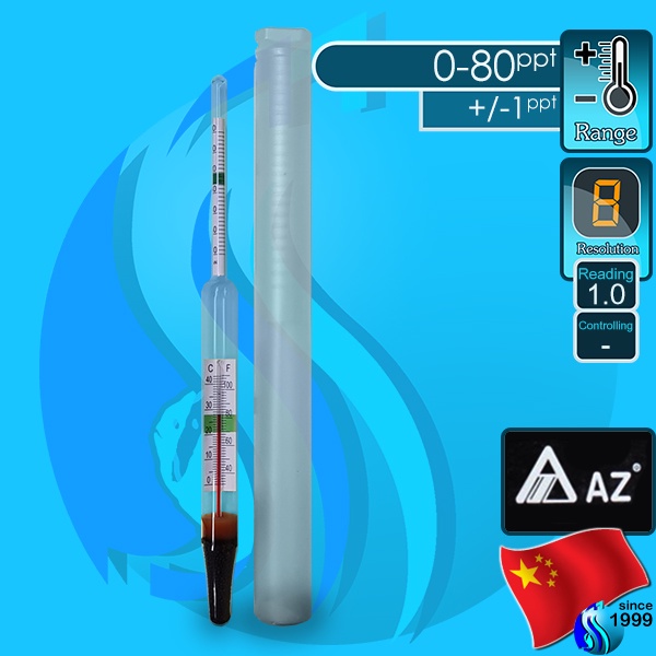 AZ Floating Glass Hydrometer Salinity tester thermometer วัดความเค็ม วัดอุณหภูมิ salt meter วัดความถ่วงจำเพาะ ปรอทวัด