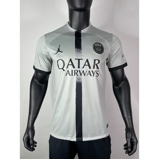 คุณภาพสูงสุด 22/23 PSG away ปารีสแซงต์แชร์กแมง เสื้อฟุตบอล เกรด AAA สีเทา