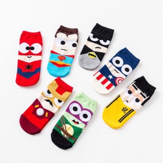 🧦พร้อมส่ง🧦ถุงเท้าลายการ์ตูนฮีโร่ ถุงเท้าข้อสั้น ถุงเท้าแฟชั่น🔻อ่านใต้ภาพก่อนสั่ง❌ไม่มีเก็บปลายทาง