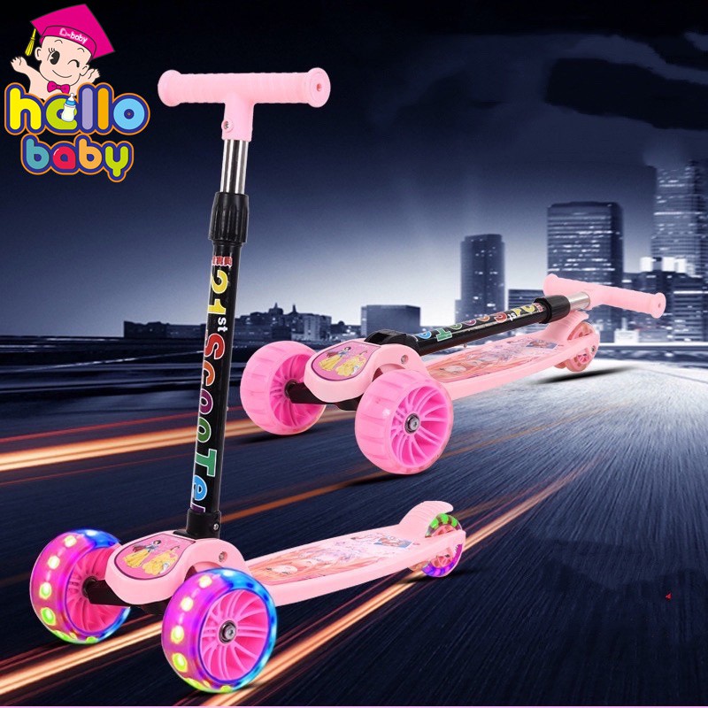 🔥พร้อมส่ง 🔥Scooterเด็ก สกู๊ตเตอร์ส สกู๊ตเตอร์เด็ก3ล้อ ปรับความสูงได้ 3ระดับ ข้างต้น3สกู๊ตเตอร์กันลื่นขาเดียวเด็กทารก