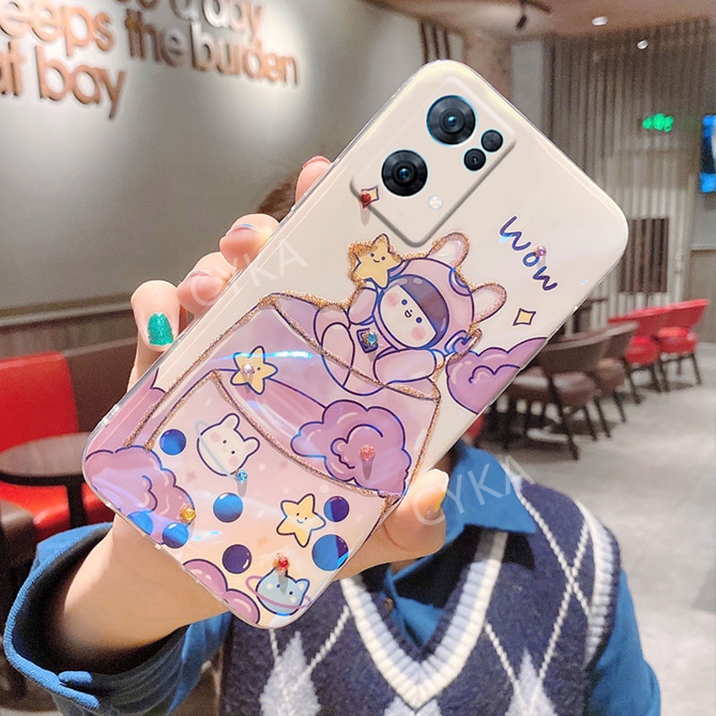 Rhinestone Cartoon เคส OPPO Reno7 5G / Reno7 Pro Soft เคสโทรศัพท์ OPPO Reno 7Pro 5G ins Glitter Cover Reno7 Pro #6