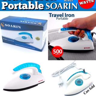 เตารีดไฟฟ้าพกพา ที่รีด เตารีด พับเก็บได้ Mini Portable Electric Iron Teflon For Home Travelling Soarin