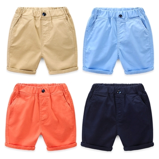 2021 Summer New Boys Casual Pants Children Kids Solid Color Cotton Beach Shorts 4 Colors