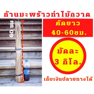 ก้านทางมะพร้าวทำไม้กวาด ยาว 40ซม ถึง 60ซม 3 กิโลกรัม ก้านเหลาใหม่ ไม่ผุ ไม่ชื้น ไม่ขึ้นรา เก็บเงินปลายทางได้