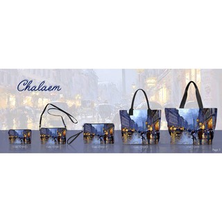 เซทกระเป๋าสุภาพสตรีลายสถานที่ในฝรั่งเศส"Be Travel"  Theme Womens handbags cross body and shoulder set by Chalaem