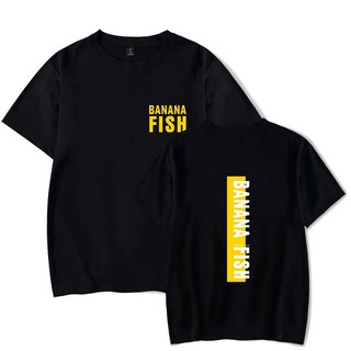 ราคาAlimoo Banana Fish Unisex เสื้อยืดผ้าฝ้ายแขนสั้น ผู้ชายผู้หญิง Plus Size 4XL 203AS-3XL