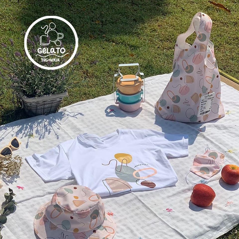GELATO TRIO SET: Grocery bag & Bucket hat & T-Shirt